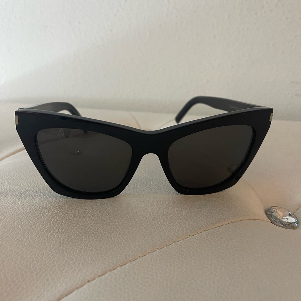 Saint Laurent Black Cat-Eye Sunglasses - Picture 3 of 12